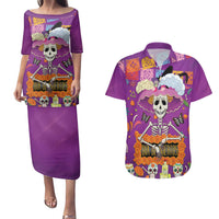 Dia De Muertos Mexico Couples Matching Puletasi and Hawaiian Shirt La Calavera Catrina - Wonder Print Shop