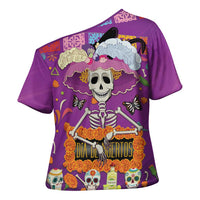 Dia De Muertos Mexico Cross Shoulder Shirt La Calavera Catrina - Wonder Print Shop