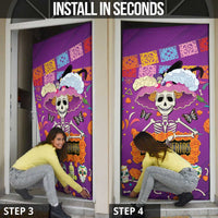 Dia De Muertos Mexico Door Cover La Calavera Catrina - Wonder Print Shop
