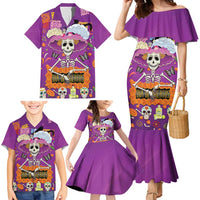 Dia De Muertos Mexico Family Matching Mermaid Dress and Hawaiian Shirt La Calavera Catrina - Wonder Print Shop