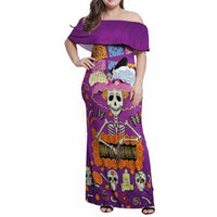 Dia De Muertos Mexico Family Matching Off Shoulder Maxi Dress and Hawaiian Shirt La Calavera Catrina - Wonder Print Shop