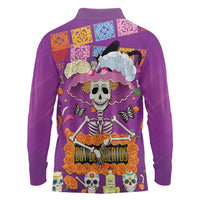 Dia De Muertos Mexico Long Sleeve Polo Shirt La Calavera Catrina - Wonder Print Shop