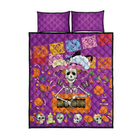 Dia De Muertos Mexico Quilt Bed Set La Calavera Catrina - Wonder Print Shop