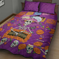 Dia De Muertos Mexico Quilt Bed Set La Calavera Catrina - Wonder Print Shop