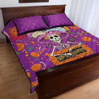 Dia De Muertos Mexico Quilt Bed Set La Calavera Catrina - Wonder Print Shop