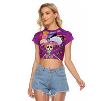 Dia De Muertos Mexico Raglan Cropped T Shirt La Calavera Catrina - Wonder Print Shop