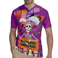 Dia De Muertos Mexico Rugby Jersey La Calavera Catrina - Wonder Print Shop