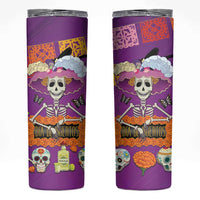 Dia De Muertos Mexico Skinny Tumbler La Calavera Catrina - Wonder Print Shop
