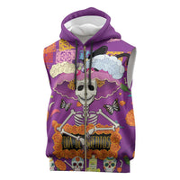 Dia De Muertos Mexico Sleeveless Zip Hoodie La Calavera Catrina - Wonder Print Shop