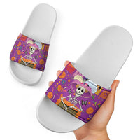 Dia De Muertos Mexico Slide Sandals La Calavera Catrina - Wonder Print Shop