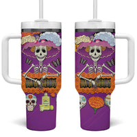 Dia De Muertos Mexico Tumbler With Handle La Calavera Catrina - Wonder Print Shop