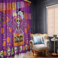 Dia De Muertos Mexico Window Curtain La Calavera Catrina - Wonder Print Shop
