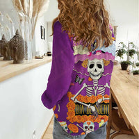 Dia De Muertos Mexico Women Casual Shirt La Calavera Catrina - Wonder Print Shop