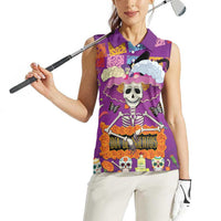Dia De Muertos Mexico Women Sleeveless Polo Shirt La Calavera Catrina - Wonder Print Shop