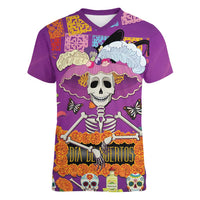 Dia De Muertos Mexico Women V-Neck T-Shirt La Calavera Catrina - Wonder Print Shop