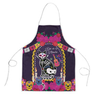 Mexico Day Of The Dead Apron Cat Skeleton Dia De Los Meowtos - Wonder Print Shop