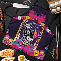 Mexico Day Of The Dead Apron Cat Skeleton Dia De Los Meowtos - Wonder Print Shop