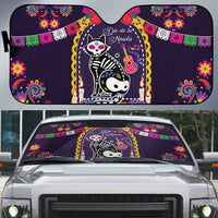 Mexico Day Of The Dead Auto Sun Shade Cat Skeleton Dia De Los Meowtos - Wonder Print Shop