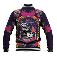 Mexico Day Of The Dead Baseball Jacket Cat Skeleton Dia De Los Meowtos - Wonder Print Shop