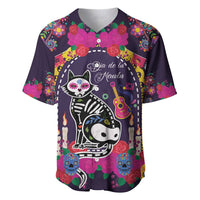 Mexico Day Of The Dead Baseball Jersey Cat Skeleton Dia De Los Meowtos - Wonder Print Shop