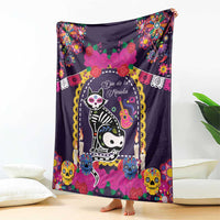 Mexico Day Of The Dead Blanket Cat Skeleton Dia De Los Meowtos - Wonder Print Shop