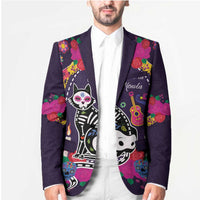 Mexico Day Of The Dead Blazer Cat Skeleton Dia De Los Meowtos - Wonder Print Shop