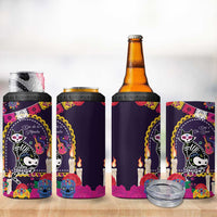 Mexico Day Of The Dead 4 in 1 Can Cooler Tumbler Cat Skeleton Dia De Los Meowtos - Wonder Print Shop