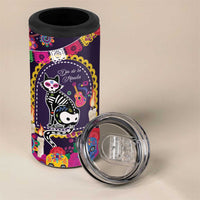 Mexico Day Of The Dead 4 in 1 Can Cooler Tumbler Cat Skeleton Dia De Los Meowtos - Wonder Print Shop