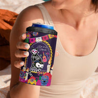 Mexico Day Of The Dead 4 in 1 Can Cooler Tumbler Cat Skeleton Dia De Los Meowtos - Wonder Print Shop