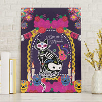 Mexico Day Of The Dead Canvas Wall Art Cat Skeleton Dia De Los Meowtos - Wonder Print Shop
