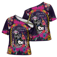 Mexico Day Of The Dead Cross Shoulder Shirt Cat Skeleton Dia De Los Meowtos - Wonder Print Shop