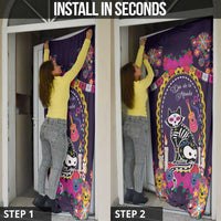 Mexico Day Of The Dead Door Cover Cat Skeleton Dia De Los Meowtos - Wonder Print Shop