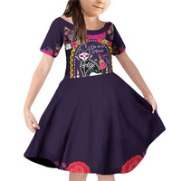 Mexico Day Of The Dead Family Matching Off Shoulder Short Dress and Hawaiian Shirt Cat Skeleton Dia De Los Meowtos - Wonder Print Shop