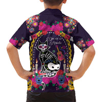 Mexico Day Of The Dead Family Matching Short Sleeve Bodycon Dress and Hawaiian Shirt Cat Skeleton Dia De Los Meowtos - Wonder Print Shop