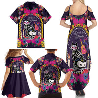 Mexico Day Of The Dead Family Matching Summer Maxi Dress and Hawaiian Shirt Cat Skeleton Dia De Los Meowtos - Wonder Print Shop