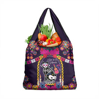 Mexico Day Of The Dead Grocery Bag Cat Skeleton Dia De Los Meowtos - Wonder Print Shop