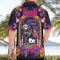 Mexico Day Of The Dead Hawaiian Shirt Cat Skeleton Dia De Los Meowtos - Wonder Print Shop