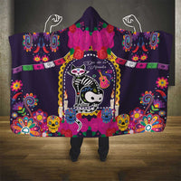 Mexico Day Of The Dead Hooded Blanket Cat Skeleton Dia De Los Meowtos - Wonder Print Shop