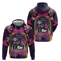 Mexico Day Of The Dead Hoodie Cat Skeleton Dia De Los Meowtos - Wonder Print Shop