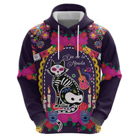 Mexico Day Of The Dead Hoodie Cat Skeleton Dia De Los Meowtos - Wonder Print Shop