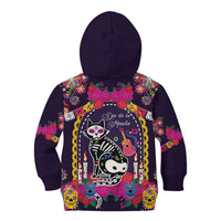 Mexico Day Of The Dead Kid Hoodie Cat Skeleton Dia De Los Meowtos - Wonder Print Shop