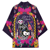 Mexico Day Of The Dead Kimono Cat Skeleton Dia De Los Meowtos - Wonder Print Shop