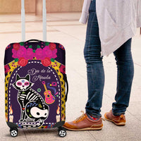 Mexico Day Of The Dead Luggage Cover Cat Skeleton Dia De Los Meowtos - Wonder Print Shop