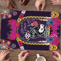 Mexico Day Of The Dead Puzzle Cat Skeleton Dia De Los Meowtos - Wonder Print Shop