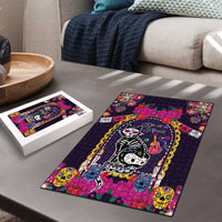 Mexico Day Of The Dead Puzzle Cat Skeleton Dia De Los Meowtos - Wonder Print Shop