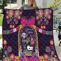 Mexico Day Of The Dead Quilt Cat Skeleton Dia De Los Meowtos - Wonder Print Shop