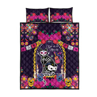 Mexico Day Of The Dead Quilt Bed Set Cat Skeleton Dia De Los Meowtos - Wonder Print Shop
