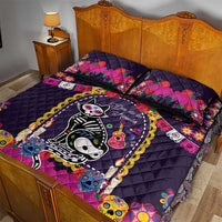 Mexico Day Of The Dead Quilt Bed Set Cat Skeleton Dia De Los Meowtos - Wonder Print Shop