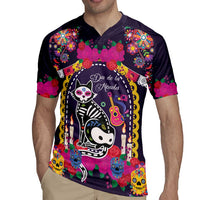 Mexico Day Of The Dead Rugby Jersey Cat Skeleton Dia De Los Meowtos - Wonder Print Shop