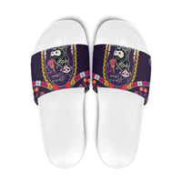 Mexico Day Of The Dead Slide Sandals Cat Skeleton Dia De Los Meowtos - Wonder Print Shop